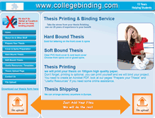 Tablet Screenshot of collegebinding.com